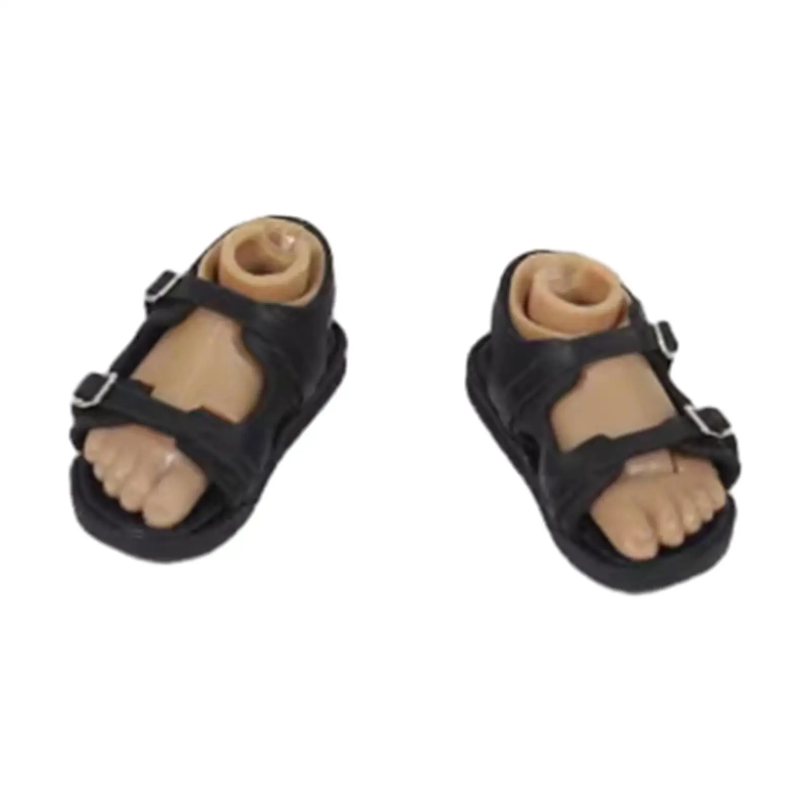 1/6 Man's Sandals Simulation Summer Shoes Buckle Design with Feet Shoes Fashion for 12'' Male Figure Doll Accessories Body Parts