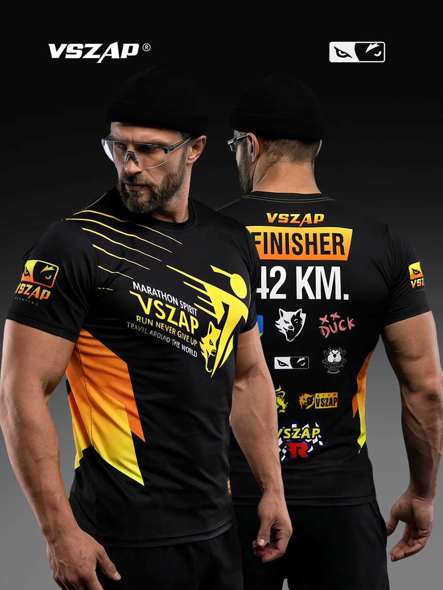 VSZAP Men's 3D Digital Print Quick Dry Sports Short Sleeve T-Shirt for MMA Jujutsu Muay Thai