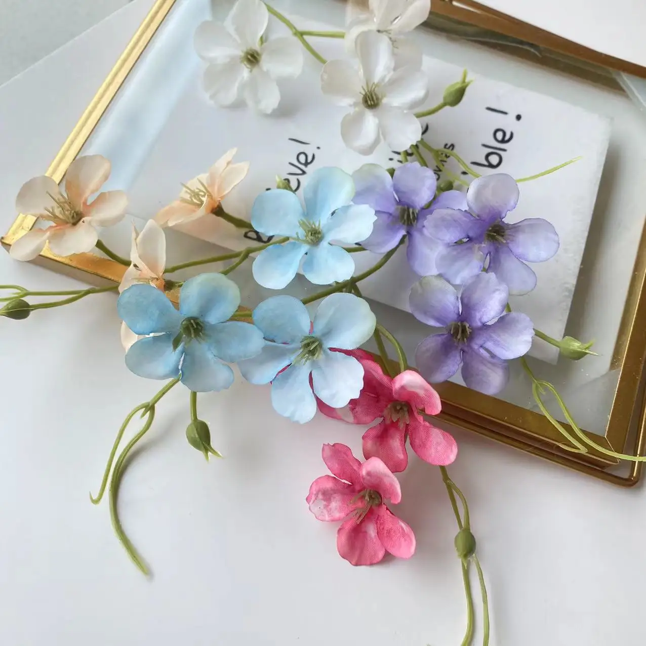 

Simulated Flower 3 Head Star Language Fake Pea Pudding Dress Hat Outdoors Decoration Silk Flower Daisy Home Party Hairpin DIY