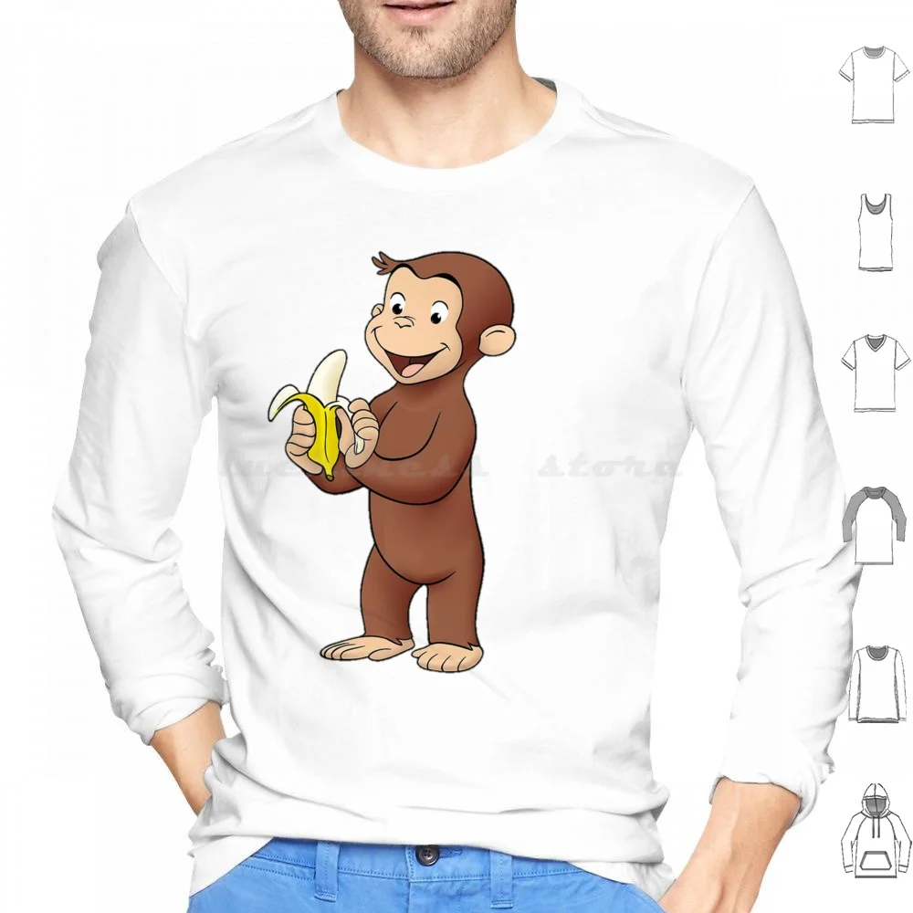 Curious George Hoodies Long Sleeve Monkey Cartoon