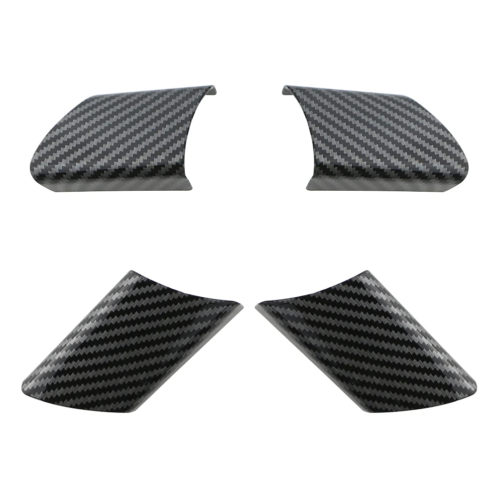 4 pçs de fibra carbono painel volante do carro capa adesivo guarnição para volkswagen vw polo fox 2003 2004 2005 2006 2007 acessórios