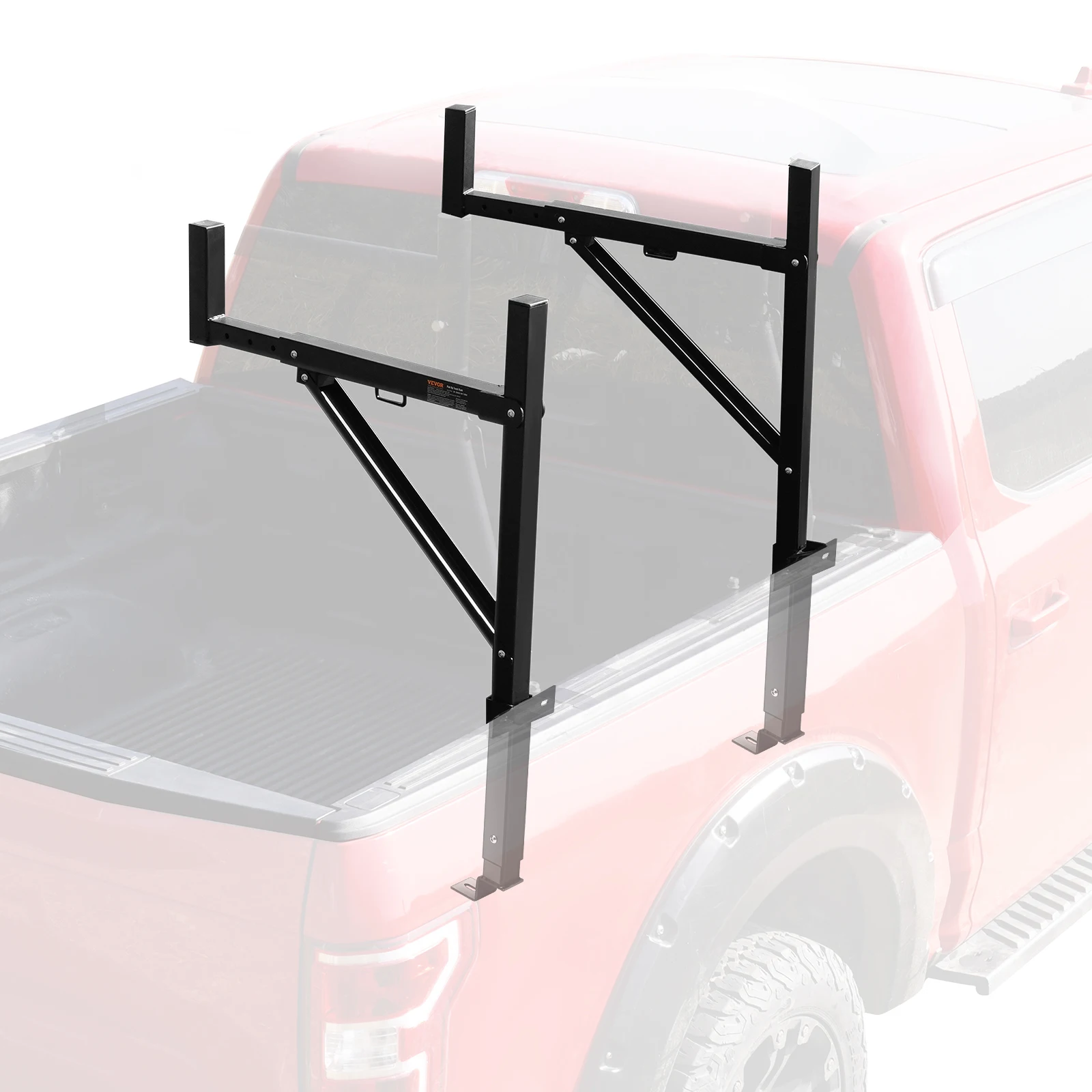 

SucceBuy 250 lbs Truck Rack 19-34 inch Extendable Truck Ladder Rack 38.6"-43.6" Adjustable Height Steel Ladder Rack for Truck
