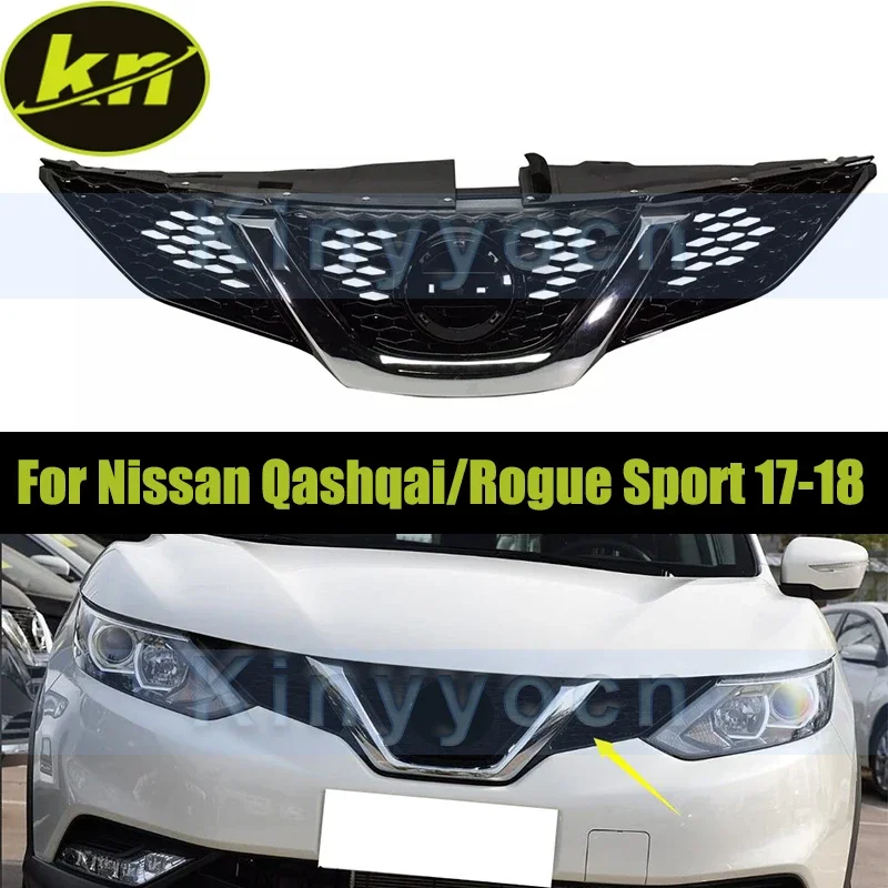 

Car Front Bumper Mesh Grille For Nissan Qashqai/Rogue Sport 2017-2018 Front Bumper Hood Racing Grille