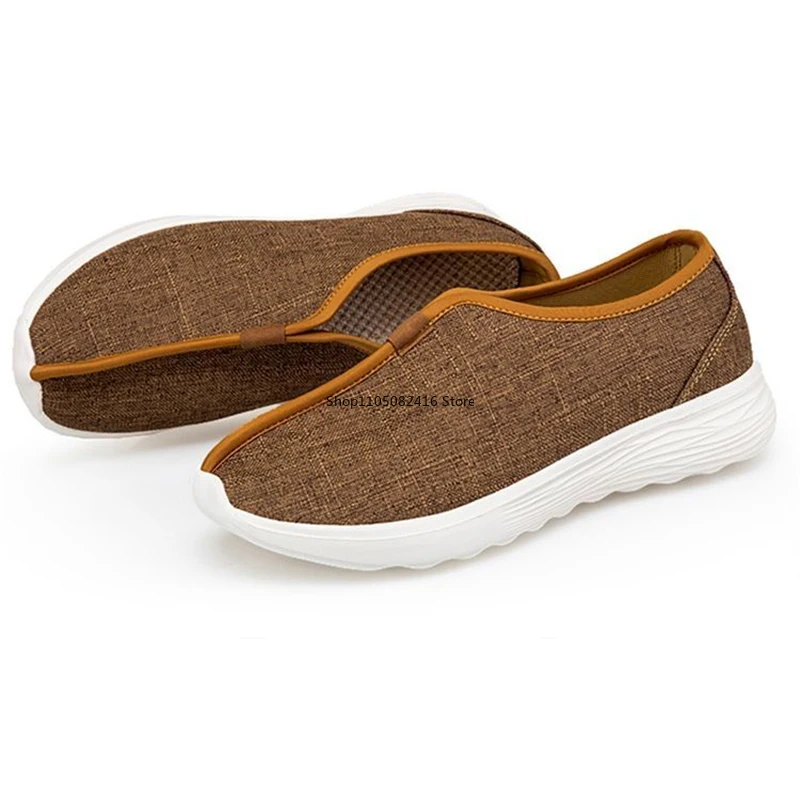 Chinese Traditional Martial Arts Shoes Men Kung Fu Wing Chun Tai-Chi Wushu Black Cloth Old Beijing Casual Shoes Sport Sneaker