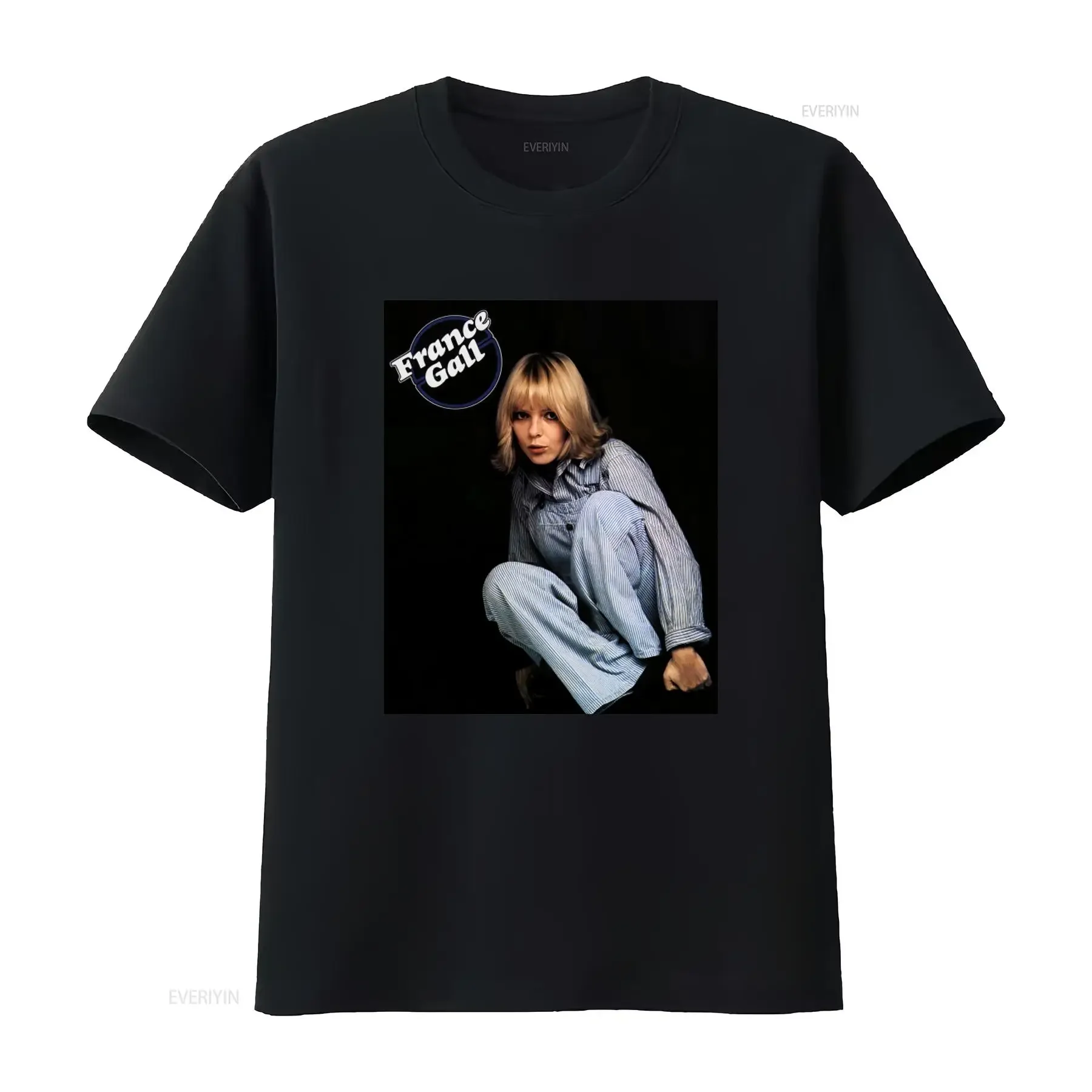 France Gall Retro Style T Shirt Available in Multiple Colors for Fashionable Wear vintage Washed Stretched fashion Soft
