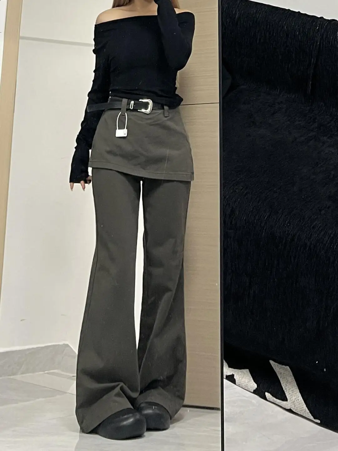 

Американские джинсовые брюки в стиле ретро, женские свободные тонкие брюки с высокой талией, широкие расклешенные брюки, повседневные однотонные джинсы