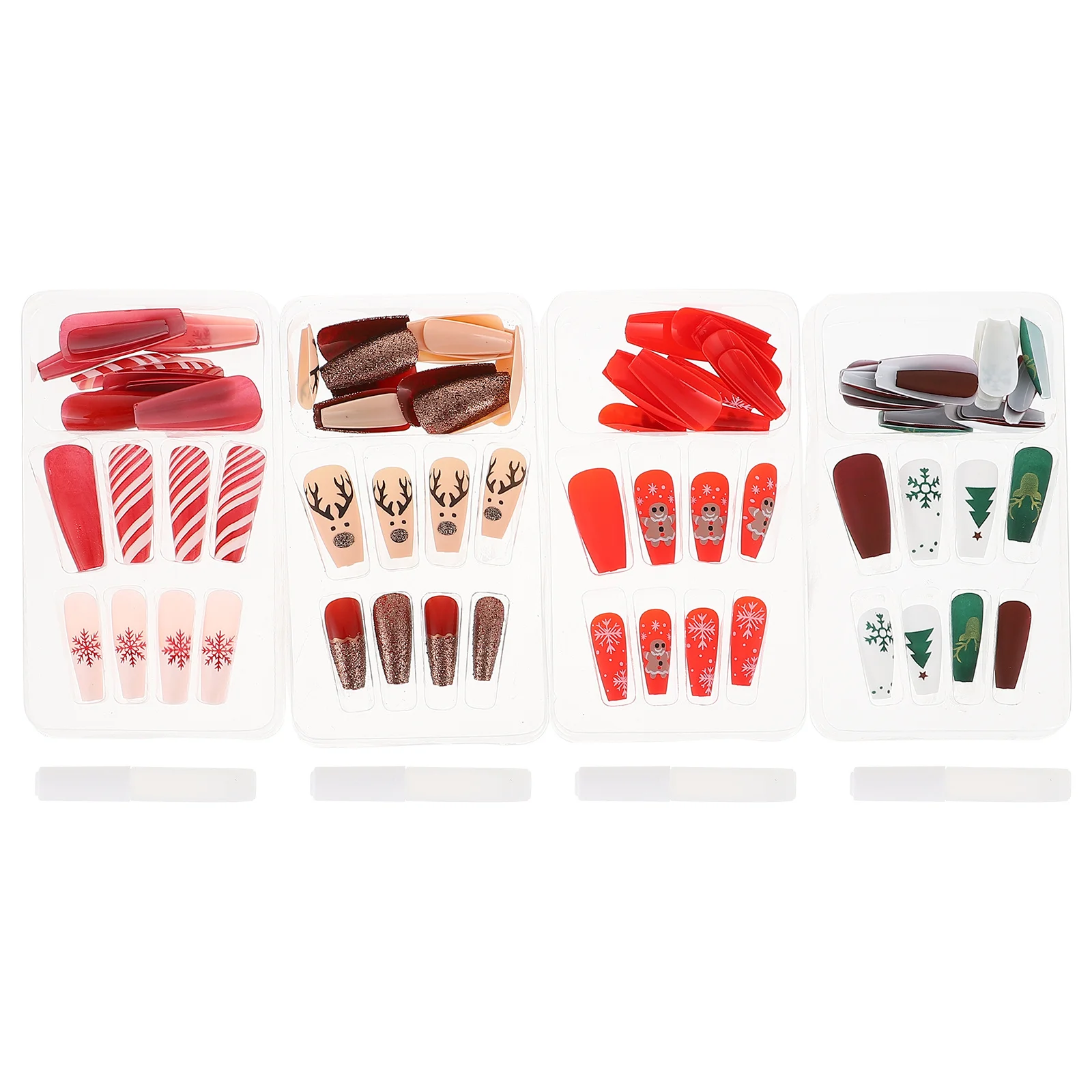 

96Pcs Fake Nails Tips Christmas Theme Full Cover False Nails Easy Apply Manicure Art for Women and False Nail