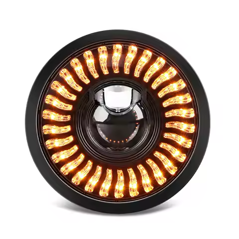 5-3/4 5.75 inch Round LED Headlight for Harley Davidson Dyna Street Bob Low Rider Night Rod Train Softail Sportster Iron 883