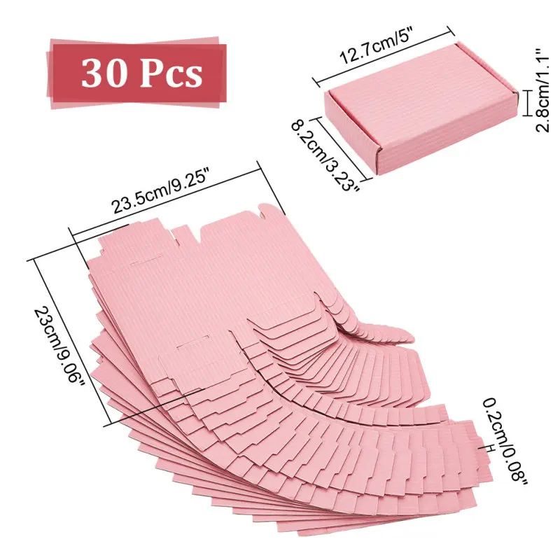 30 Pack 12.7x8.2x2.8cm Cardboard Postal Boxes Gift Boxes Small Shipping Box Mailers Kraft Boxes Corrugated Cardboard Postal