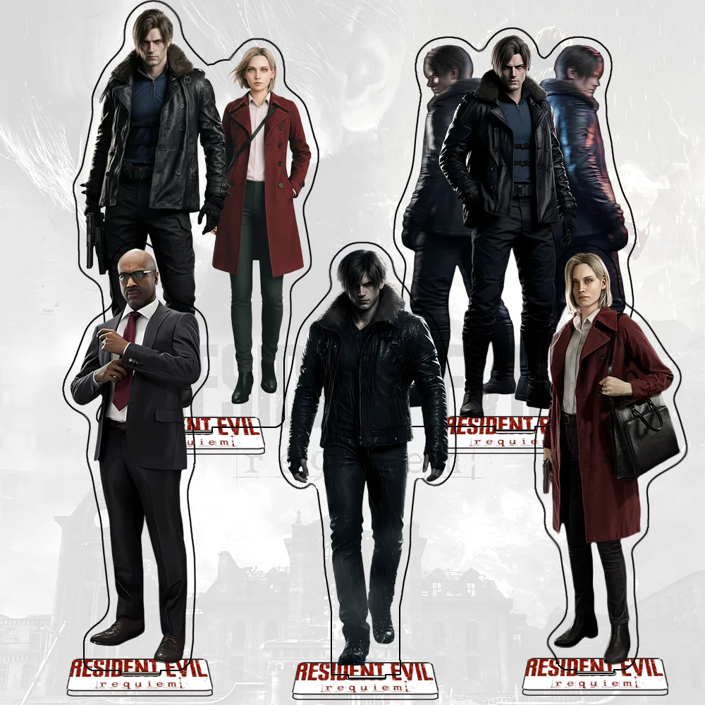 Resident Evil Requiem 15CM Leon Scott Kennedy Grace Ashcroft Acrylic Stand keychain Figure Desktop Decor Collection For Gamers