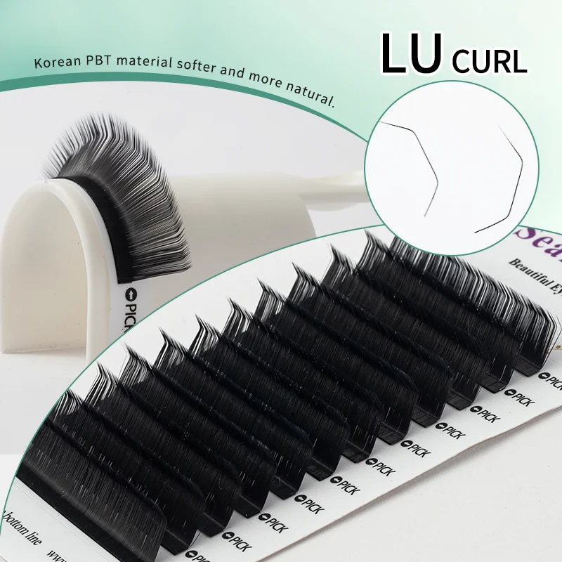 LU Curl Individual Eyelashes Mix 8-13mm Handmade Korean PBT Natural Silk Mink Matte Extension False Lashes Faux Cils Maquillage