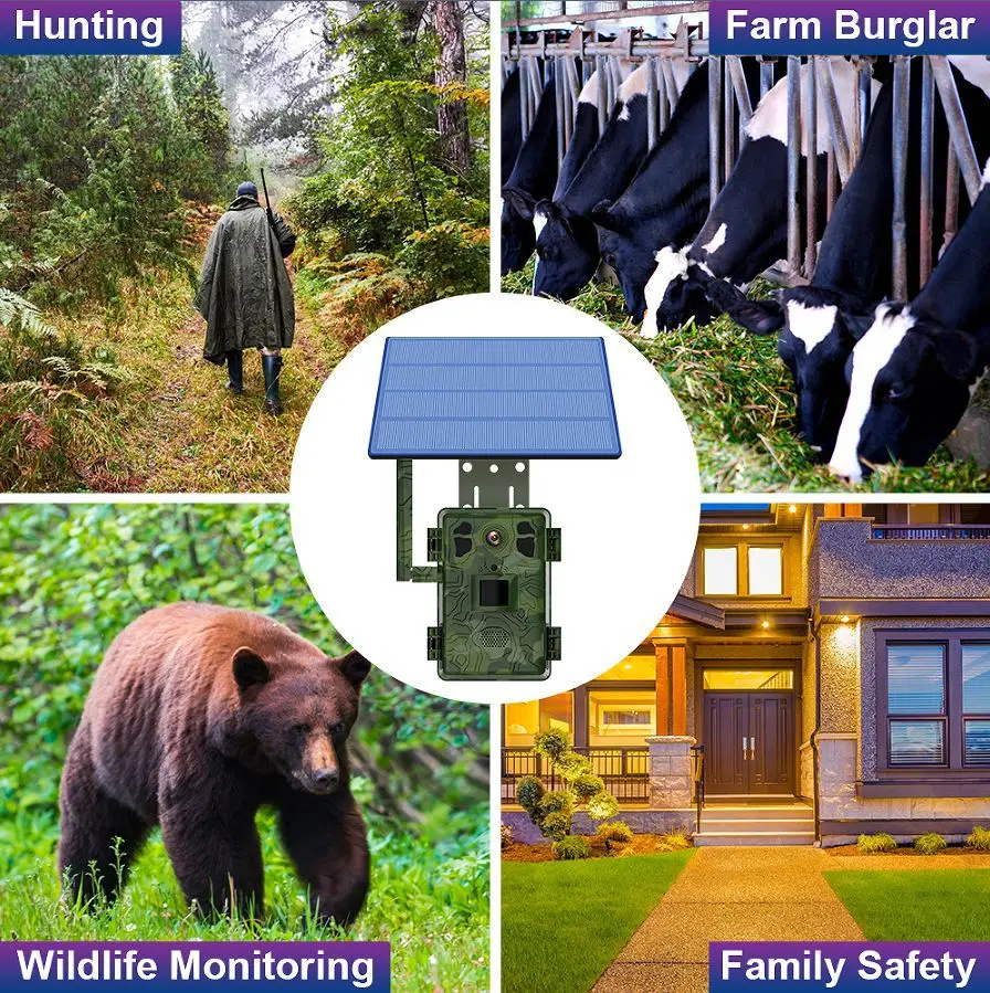 APP Wireless 4G LTE Wildlife Hunting Camera Infrared Night Vision Monocular PIR Detection 2.5K 14MP with Solar Panel Photo Trap