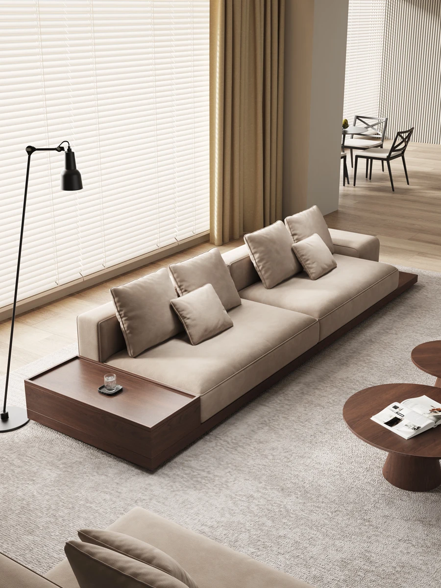 أريكة Wabi Sand على الطراز الياباني من القماش الخشبي الصلب، فيلا كبيرة، أرضية مسطحة، شقة صغيرة B & B، أريكة إبداعية فاخرة خفيفة