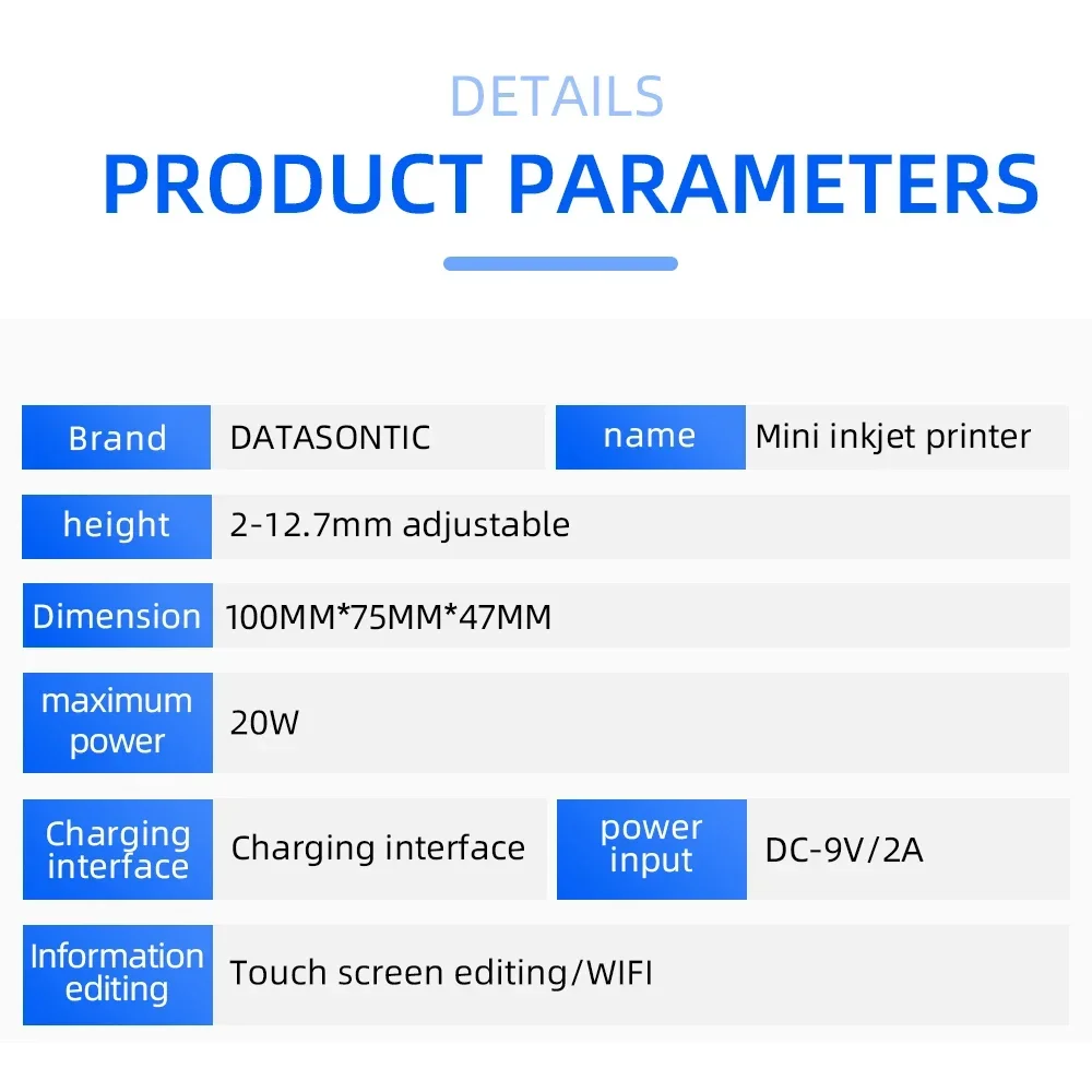 12.7MM Mini Portable Handheld Inkjet Printer 12.7mm for QR Barcode Batch Date Number Logo Expiry Date Coding Machine no ink