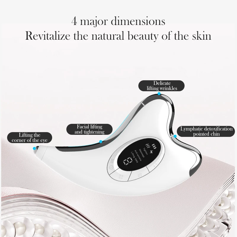 Electric Guasha Scraper Board Microcurrent Face Massager Wrinkle Face Lift Device Gua Sha Plate Facial Lifting Firming Skin Care