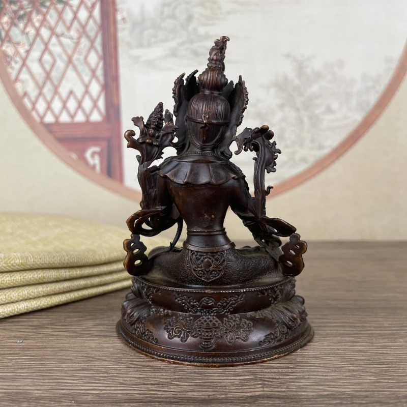 Petite statue de bouddha Tara blanche en cuivre nickel é, ameublement antique, décorations de bureau, artisanat, accessoires, cadeaux