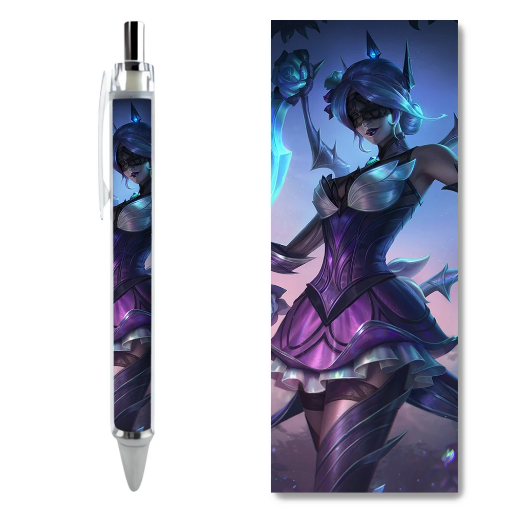 2/4PCS The Lady of Clockwork Orianna Reveck Gel Pens MOBA Game LOL HD Pattern Caneta Stationery Writing School Supplies Gifts