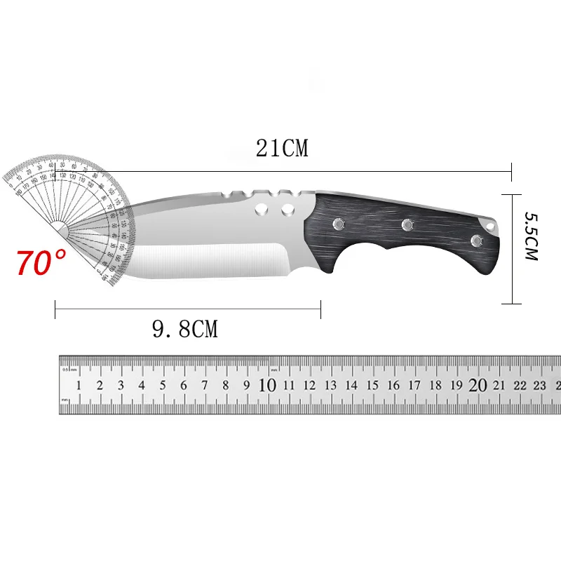 1pc,Outdoor straight knife, body knife survival, field trip camping straight knife, portable high-hardness knife, hunting knife