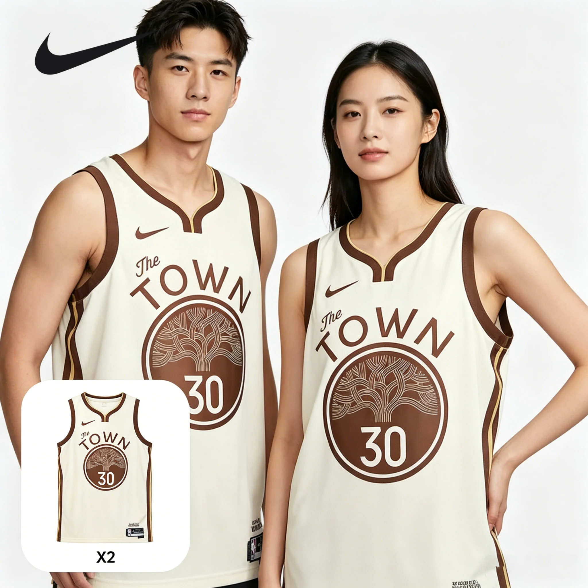 Camisa masculina Nike NBA Golden State Warriors Team Stephen Curry de secagem rápida, camisa de malha com gola em V, 2 peças HM5981-123 + HM5981-123