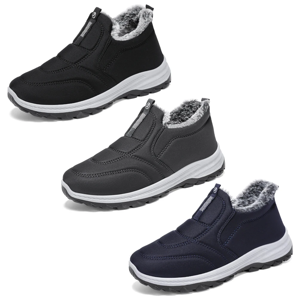 

Warm Walking Shoes Lightweight Thermal Ankle Boots Non-slip Slip On Sneakers Winter Thick Fur Shoes for Travel Hiking