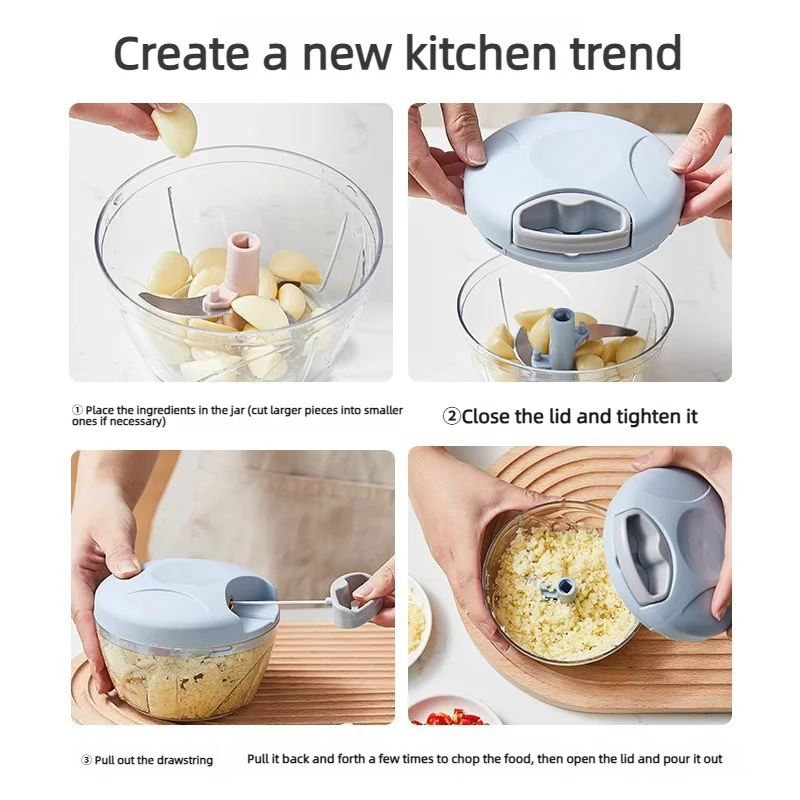Garlic masher, manual garlic press, garlic shredder, food processor for garlic, garlic crusher