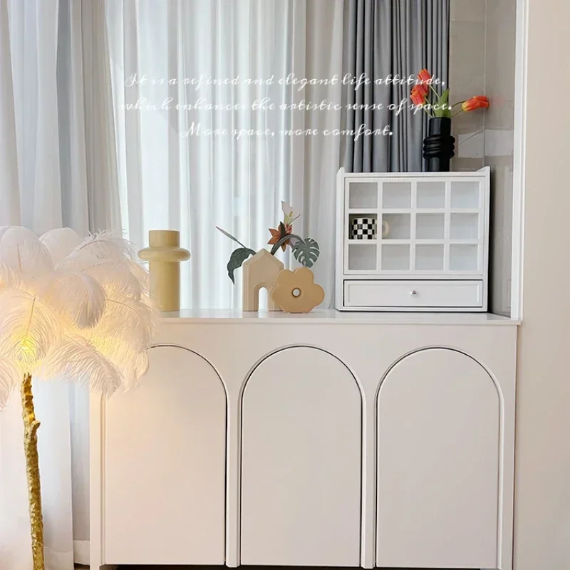 

Modern Simple and Light Luxury Arched White Entrance Living Room Storage