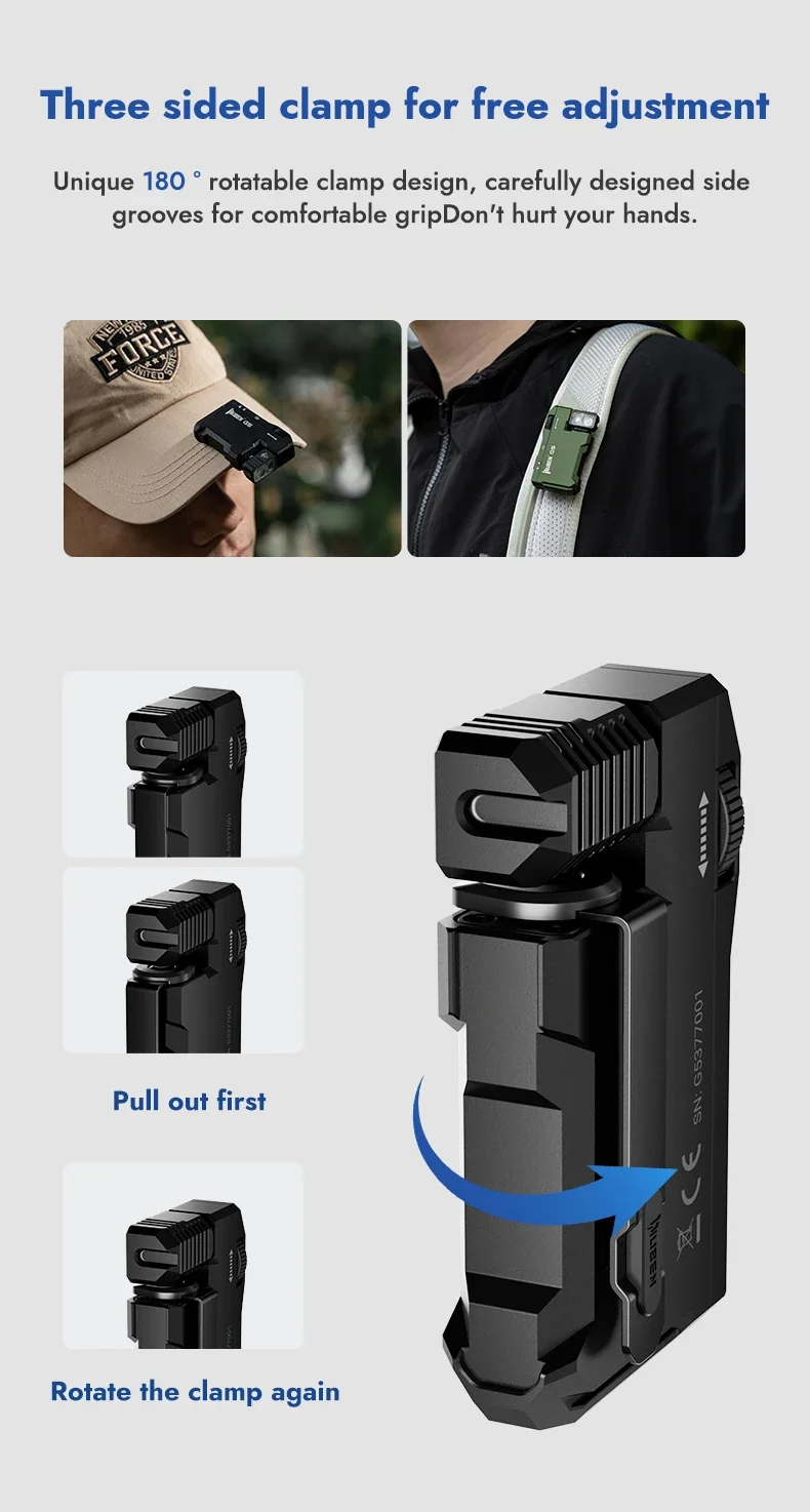 WUBEN G5 Rechargeable EDC Powerful RGB Flashights, 400 Lumens Portable Flat Mini Flashlights, Magnetic Keychain Light