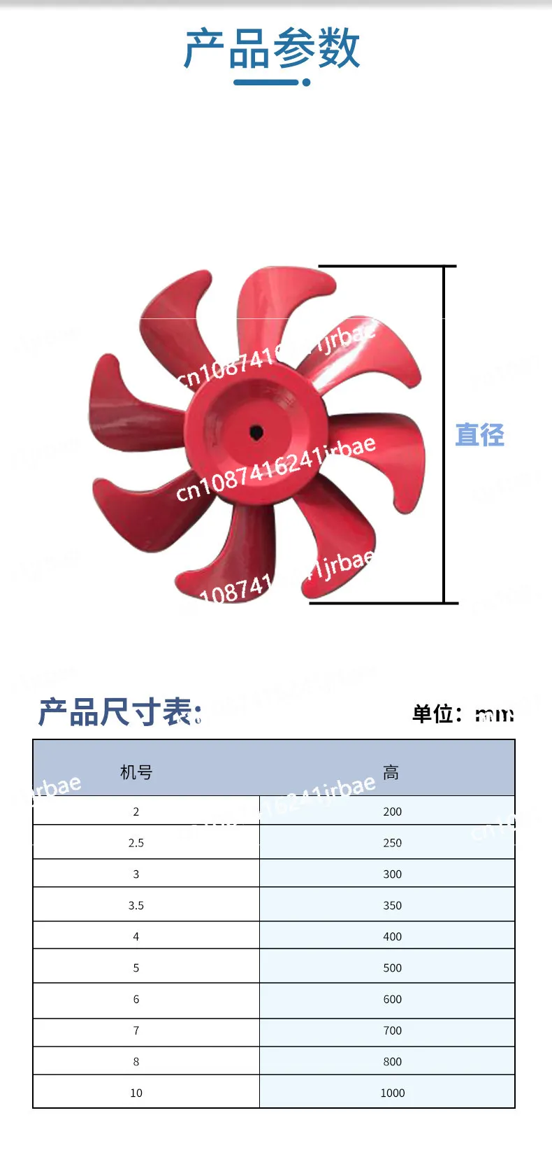 High temperature oil and moisture proof fan blade