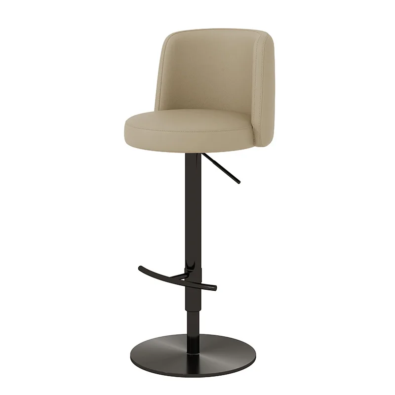 &c Hotel Stainless Steel Bar Stool Chair Lift Revolving Leather Dining High Stool for Home