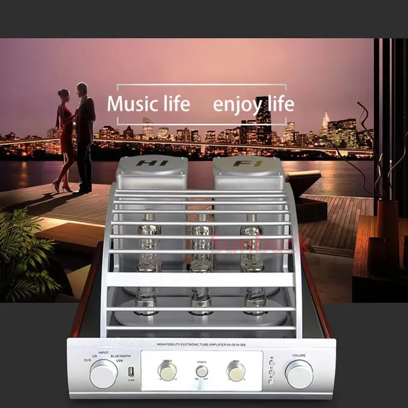 

Sunbuck 200W + 200W 2.0 channel USB Bluetooth HIFI WY10P 6K3P tube amplifier desktop bookshelf WY10P 6K3P tube amplifier