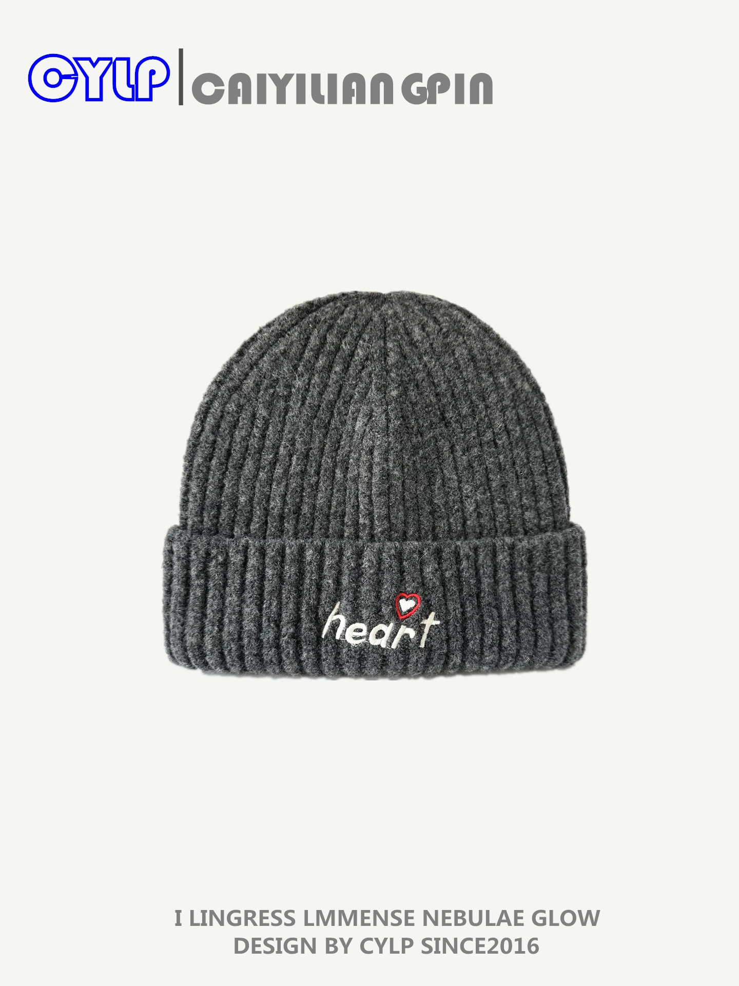 

Autumn Winter Embroidered Knitted Hat Fashion Versatile Face Slimming Yarn Hat Warm Ear Protection Head Wrap Hat