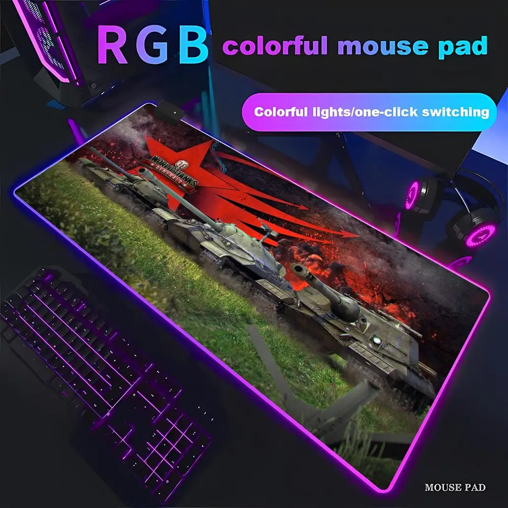 

RGB HD Custom World of tanks Large Game Mousepad SIze Anime Mouse Pad Personalized for CS GO Zelda World warcraft Desk Mats XAXC