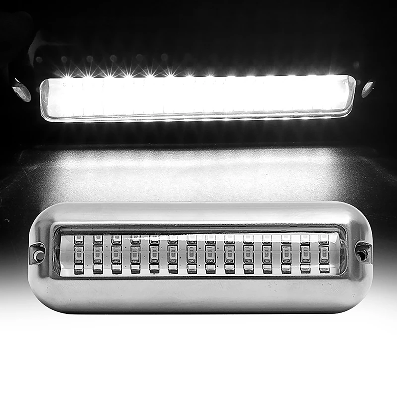 Yacht Light: 27LED Underwater Light For Boats, 10-30VDC Waterproof, 42LED Stainless Steel Visible 90° Underwater Light