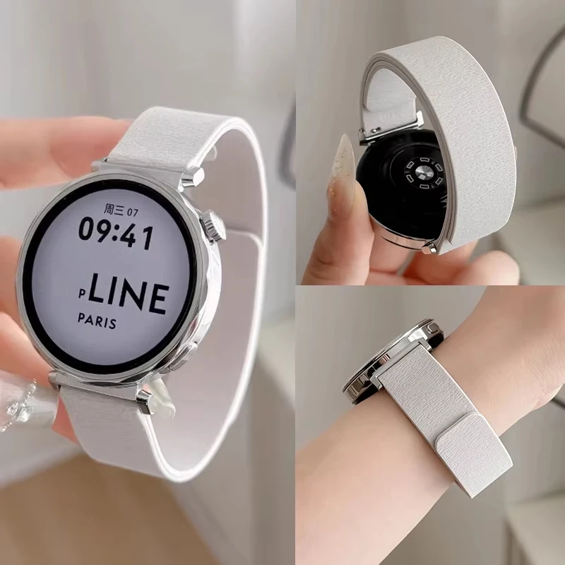 화웨이 워치 GT5, GT4, GT4 프로 41mm용 18mm 시계줄, 레저용 실리콘 마그네틱 팔찌, 화웨이 워치 GT5 프로 42mm 밴드용
