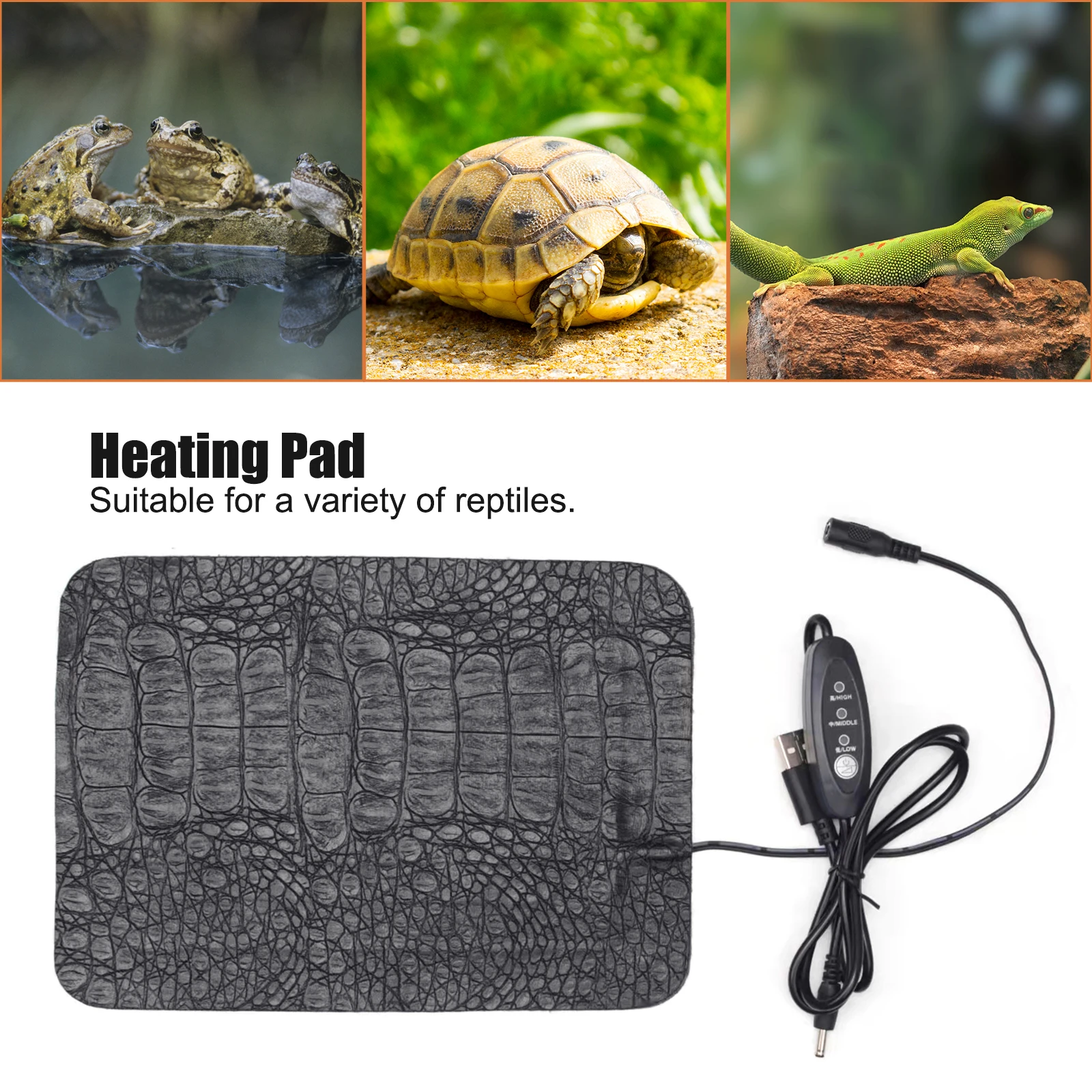 Heating Sheet Heated Mat Warming Pad Terrarium Reptile Adjustable Temperature Anti-scratch PU Leather Electric Blanket