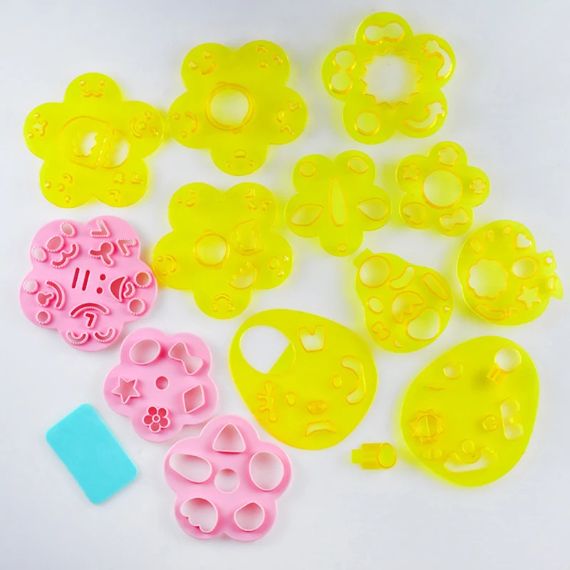 2/3/4Pcs Cartoon Facial Expression Mold Set Cute Rice Ball Cartoon Package Pattern Steamed Bread Biscuit Baking Mold