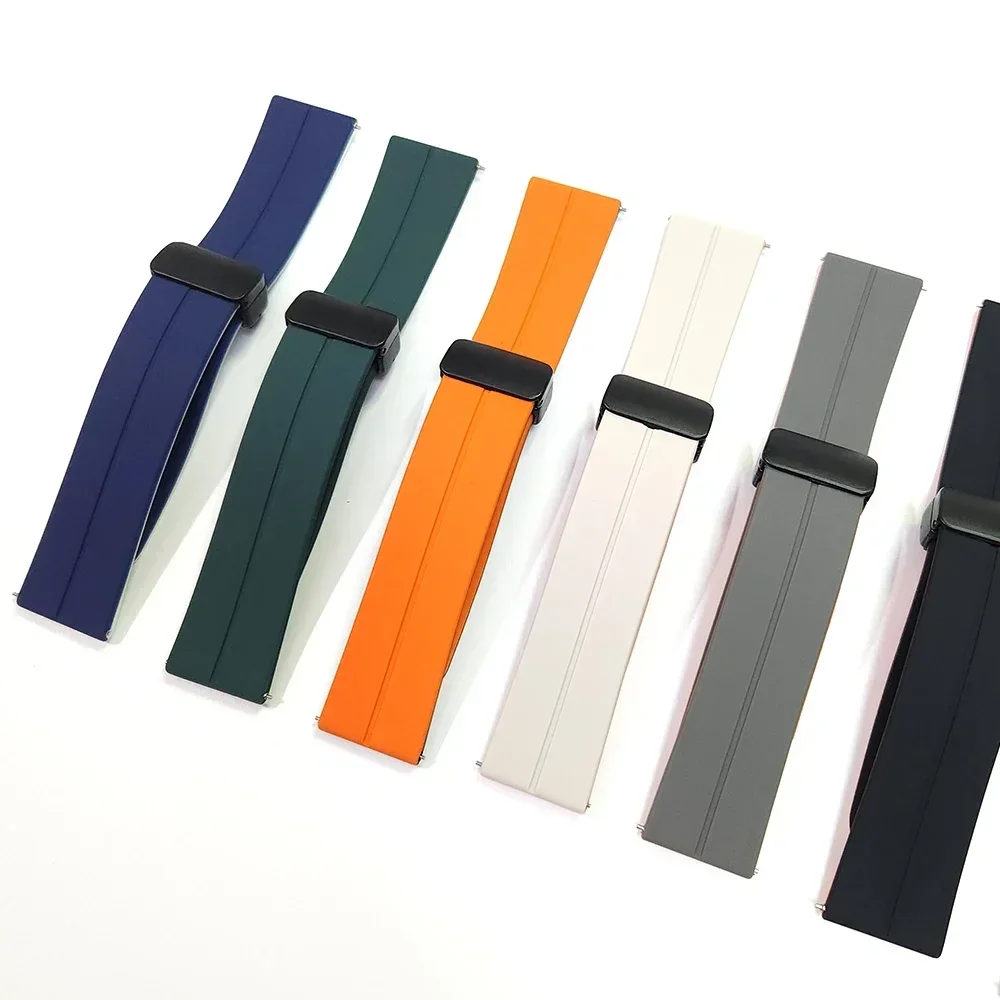 22 มม.แม่เหล็กพับ Clasp สําหรับ Xiaomi นาฬิกา 2 Pro/S3 S2 46 มม./Mi S1 Active ซิลิโคนสายคล้องคออุปกรณ์เสริม