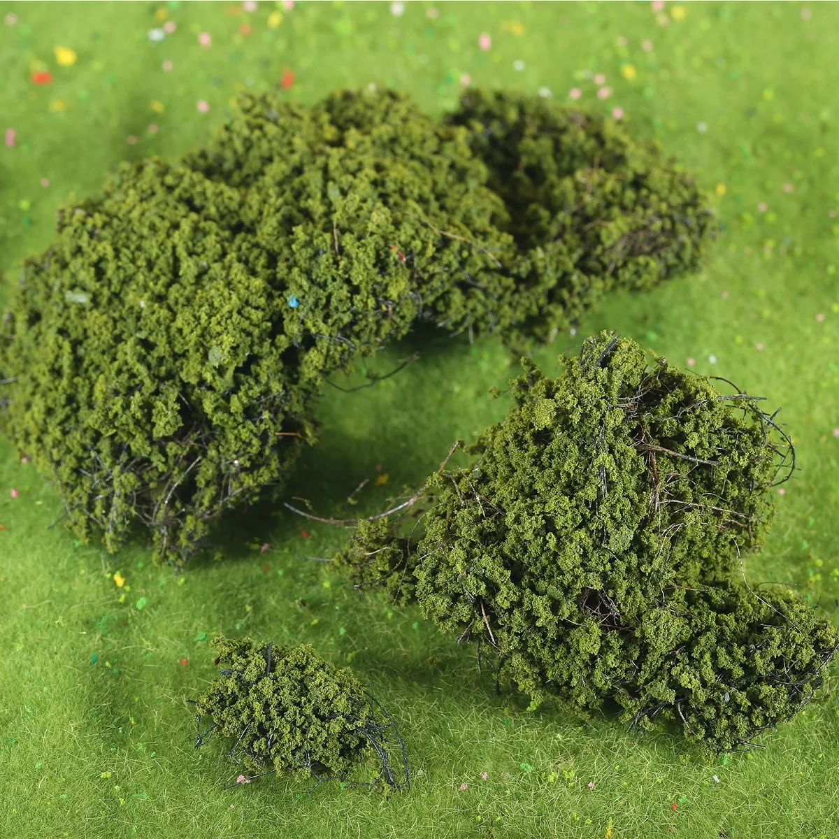 1set Mini Shrubs Model Kit Real Texture Bush Group Tree Moss Grass DIY War Gaming Sand Table Scene Railway Building Green Decor
