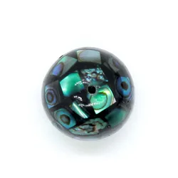14mm Natural Abalone Shell Round Mosaic Stitching Ball Loose Bead Hole 1.2mm Women DIY Handmade Jewelry Necklace Bracelet Making