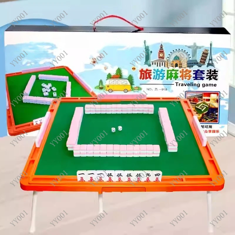 

Mini Travel Mahjong 24mm 30mm Portable Small Mahjong Set Solid Carved Tiles with Table and Ruler