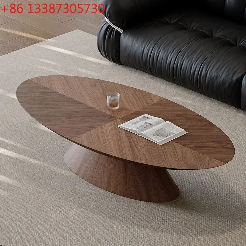 

Medieval style coffee table modern simple light luxury small apartment retro walnut color