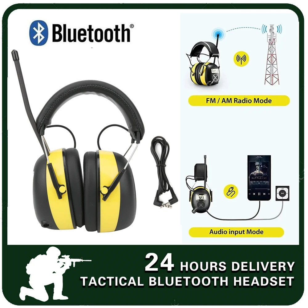 FM/AM/DAB Radio Noise Canceling Headphones NRR 30dB Suitable for Gardening/Factory/Hunting Hearing Protection Headphones