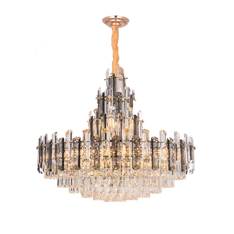 LED Noble Oval Postmodern Crystal Hanging Lamps Dimmable Chandelier Lighting Lustre Suspension Luminaire Lampen For Dinning Room