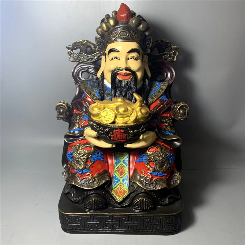 

Guyunzhai Brass Of Buddha Decoration Large And Small Text God Of Wealth Statue Home Shop Color Copper D