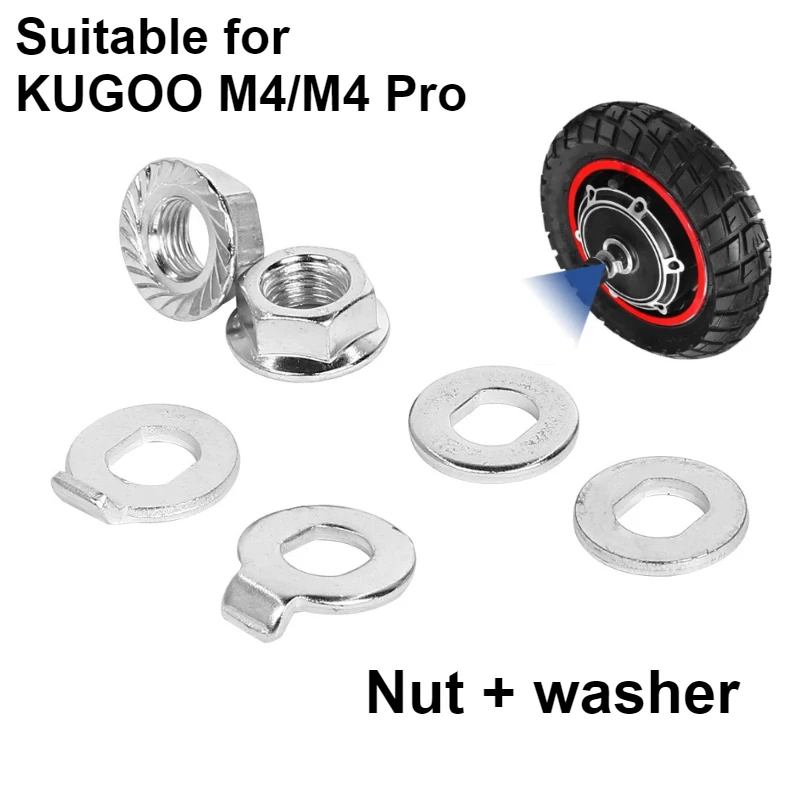 Scooter motor wheel axle locking nut/locking washer suitable for KUGOO M4/M4 Pro electric scooter replacement parts