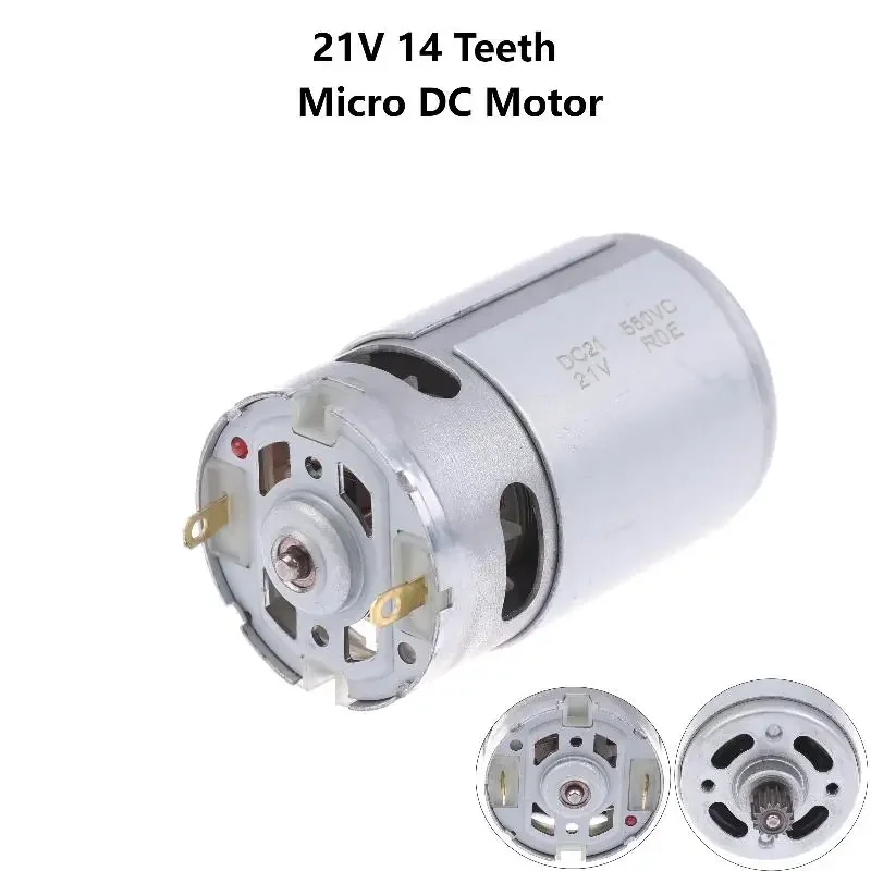1Pc 550 28000RPM Electric Saw Motor 21V 14 Teeth Gear Micro DC Motor For Mini Rechargeable Hand Saw Chainsaw