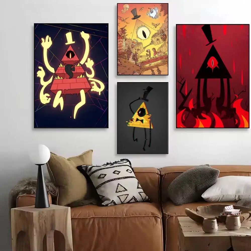 Cartoon Anime G-Gravity F-Falls Bill Cipher Manga Posters HD Print Vintage Wall Art Decor for Home Study Room