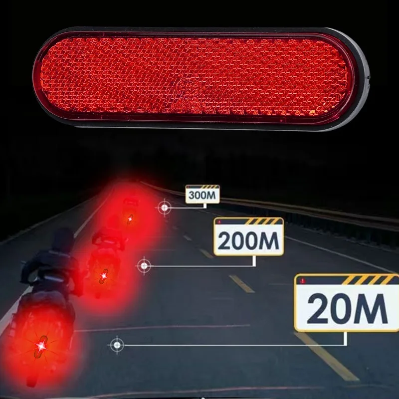 1/2PCS Motorcycle Safety Reflector Sticker Universal E-Bike Car Truck Rear Warning Strip Adhesive Fender Mudguard Marker Decal - view 3