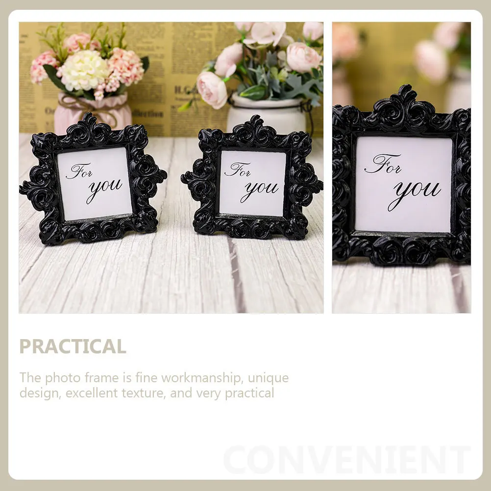 

2Pcs Vintage Desk Photo Frame Resin Picture Frame Elegant European Style Table Display Vintage Picture Frames