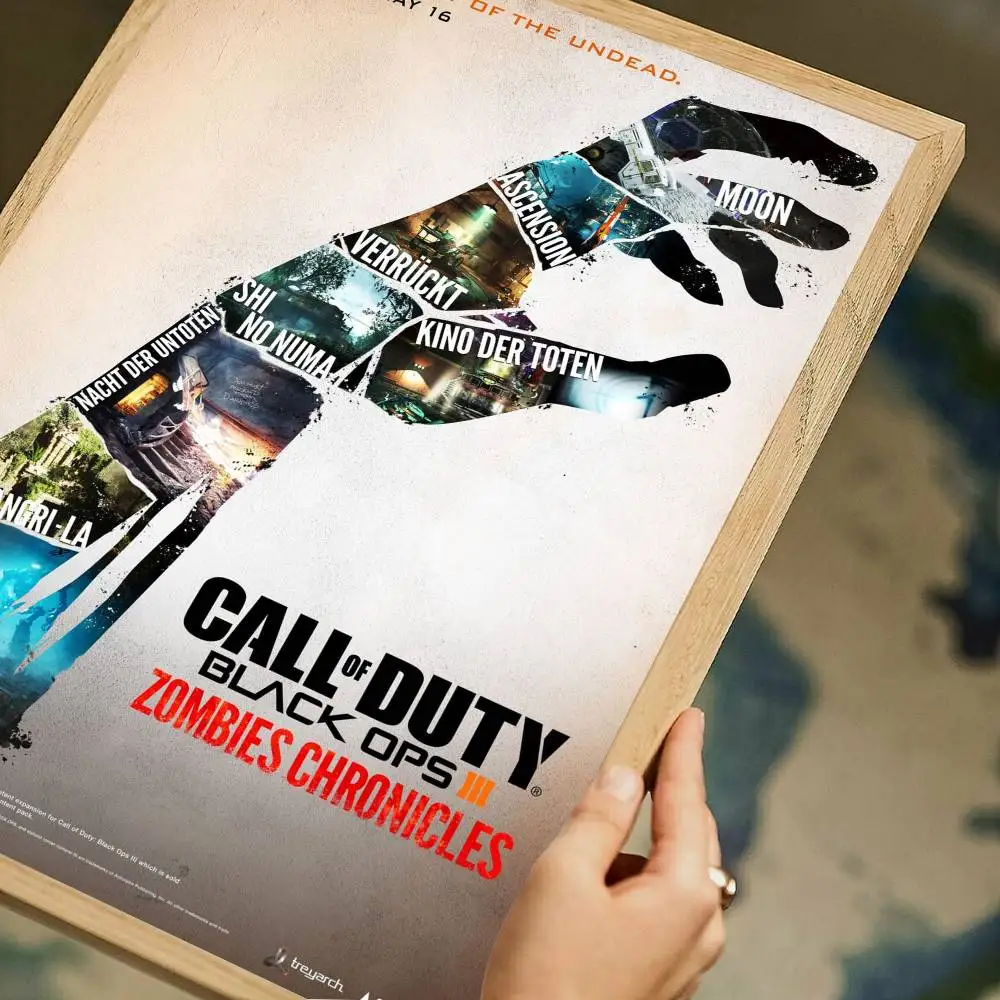 ملصق Cod Zombies ذاتي اللصق فني مقاوم للماء ملصق ورقي لديكور جدران غرفة القهوة والبار